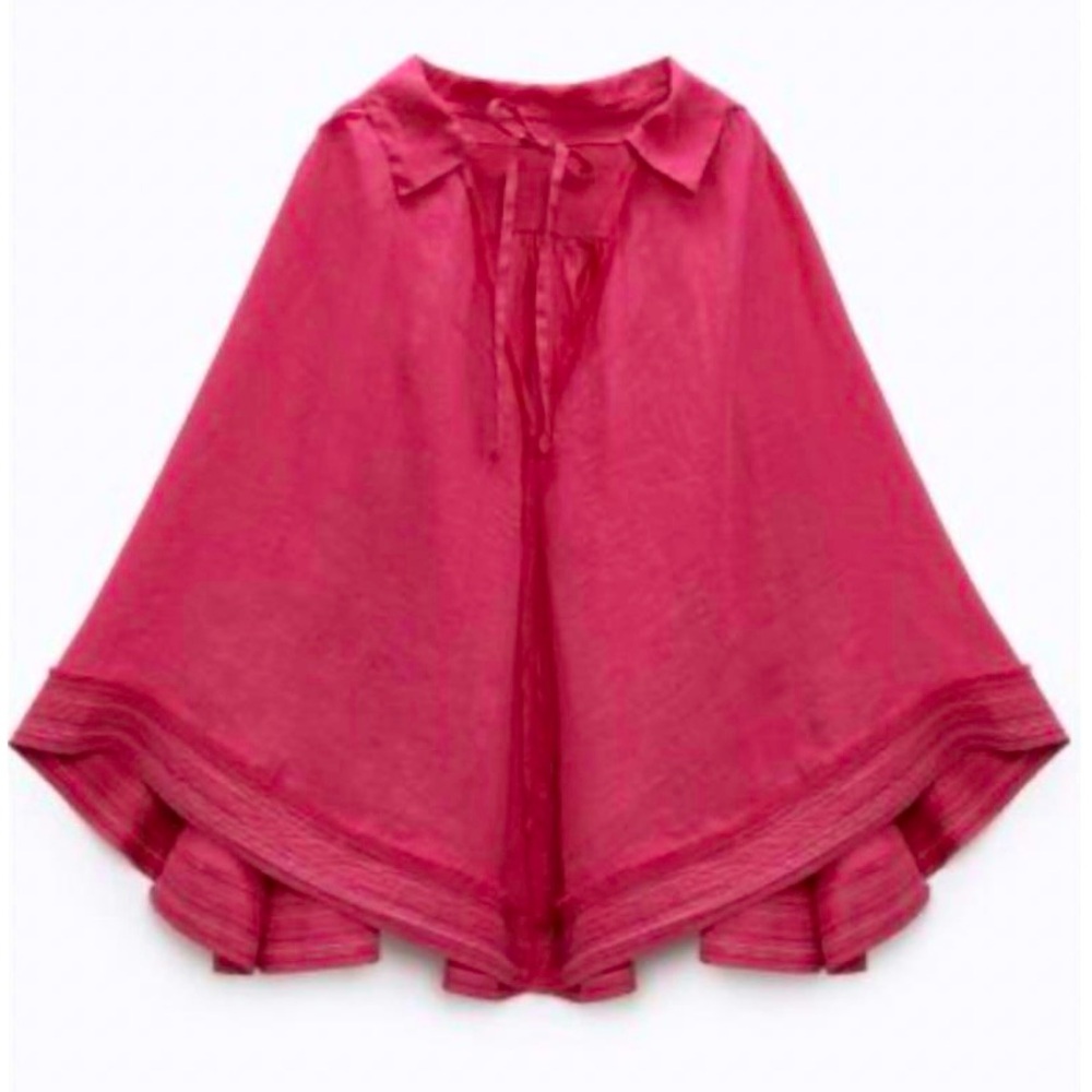 ZARA TOPSTITCHED PONCHO LIMITED EDITION